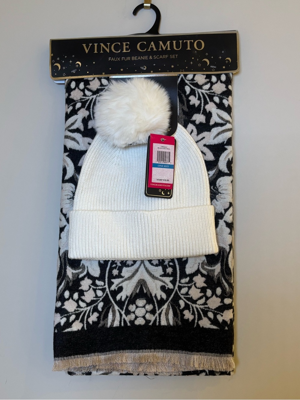 Vince Camuto Scarf and Pom Pom Beanie